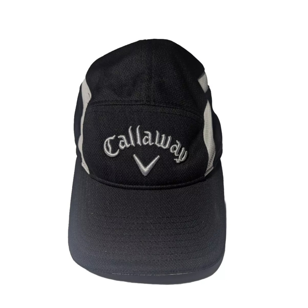 Callaway Black/Gray Golf Panel Hat Thin Breathable Summer Running Baseball Cap